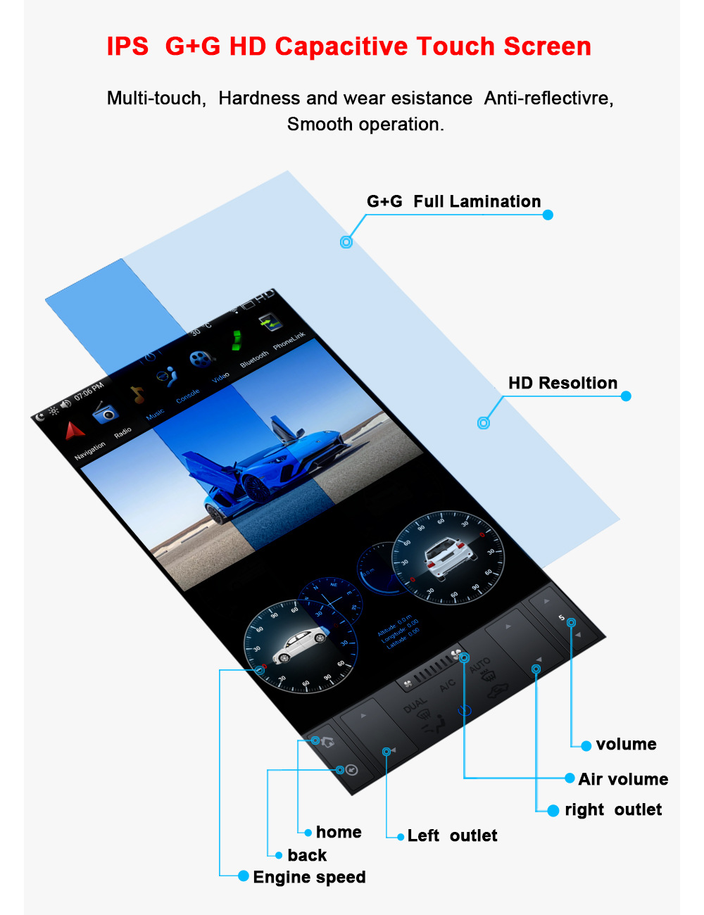 Toyota Tacoma/Hilux Modification Special 12.1inch Android Large-Screen High-Definition Reversing Image Display