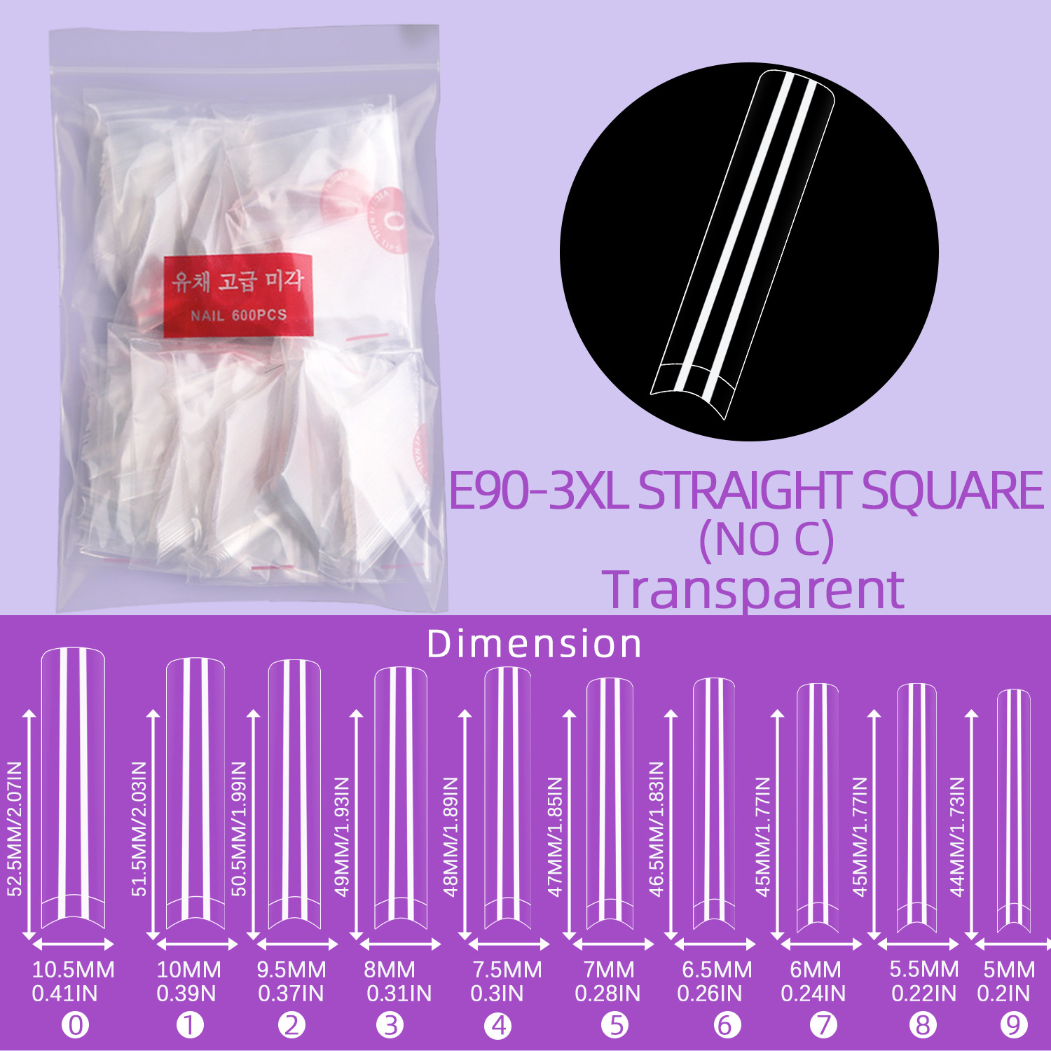 3XL-no C tubo de agua clavo 500 piezas transparente