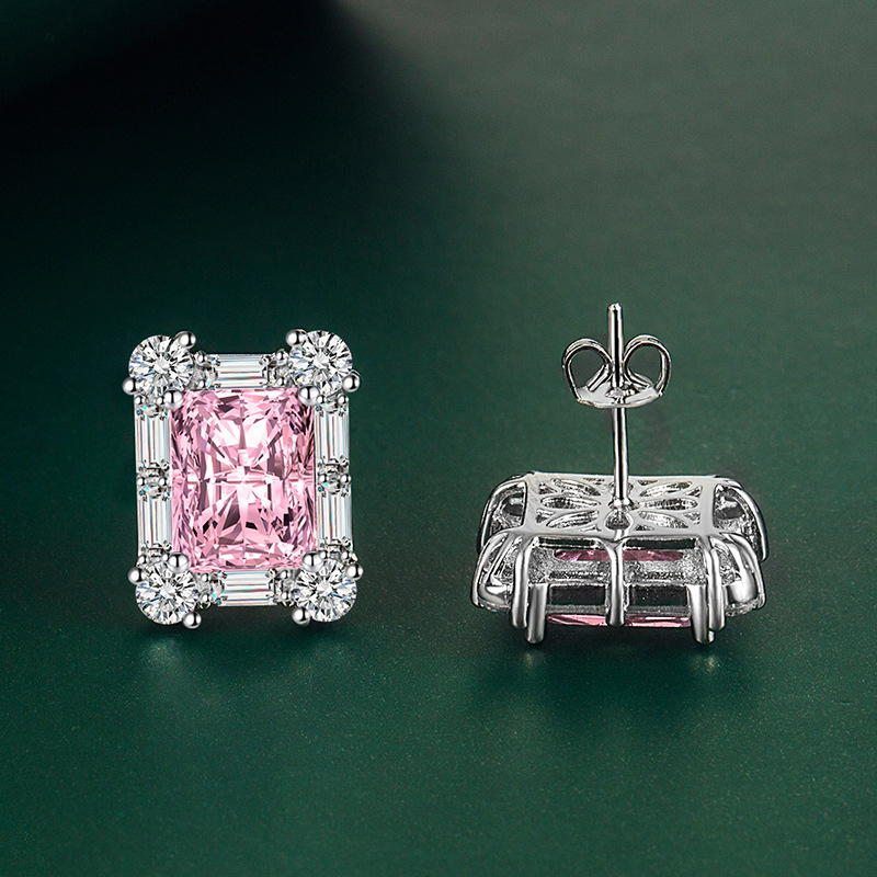 Fashion Geometric Copper Inlay Zircon Ear Studs 1 Pair