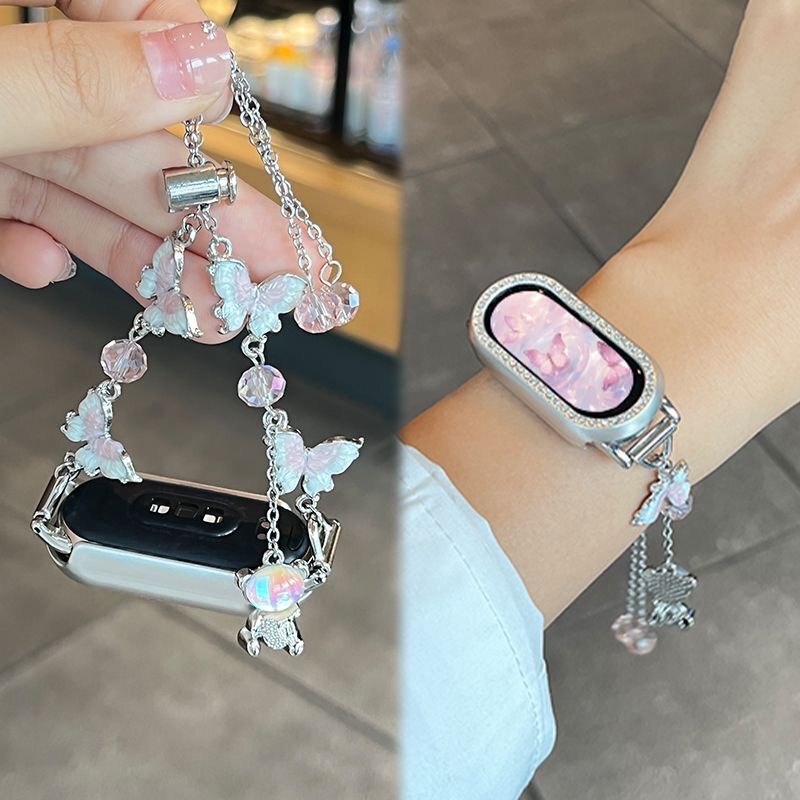 Suitable for Xiaomi Mi Band 10 Watch Strap, Butterfly 9 Premium Beaded 8 Wristband, 9Pro Watch Chain, Cute Suitable for Xiaomi Mi Band 10 Watch Strap, Butterfly 9 Premium Beaded 8 Wristband, 9Pro Watch Chain, Cute