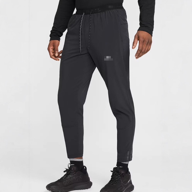2025 Cross-Border Men's Running Sports Pants Quick-Drying Woven Fitness Pants Zipper Leggings Elastic Casual Pants