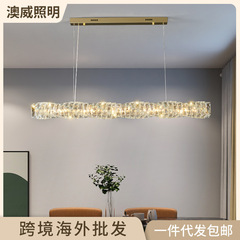 軽豪華レストラン水晶シャンデリア芸術現代シンプル食堂テーブルバー長条豪華デザイナーの照明