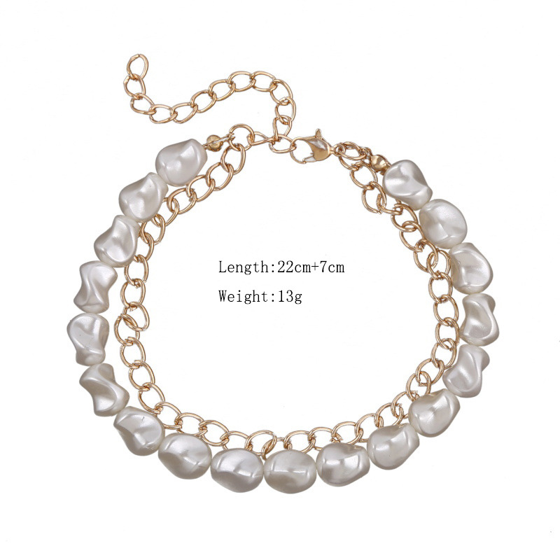 Fashion Multi-layer Pearl Alloy Anklet Wholesale display picture 1