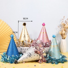 ベルベットの帽子の毛玉の星の縁の誕生日の帽子の大人の赤ちゃんのケーキのパーティーの装飾のつや消しの真珠の尖った角の帽子