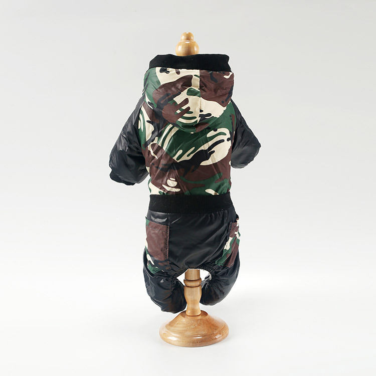 Amazon caliente Otoño e Invierno ropa para mascotas perro de cuatro patas ropa acolchada de algodón cómodo cálido forrado de lana con capucha ropa para perros