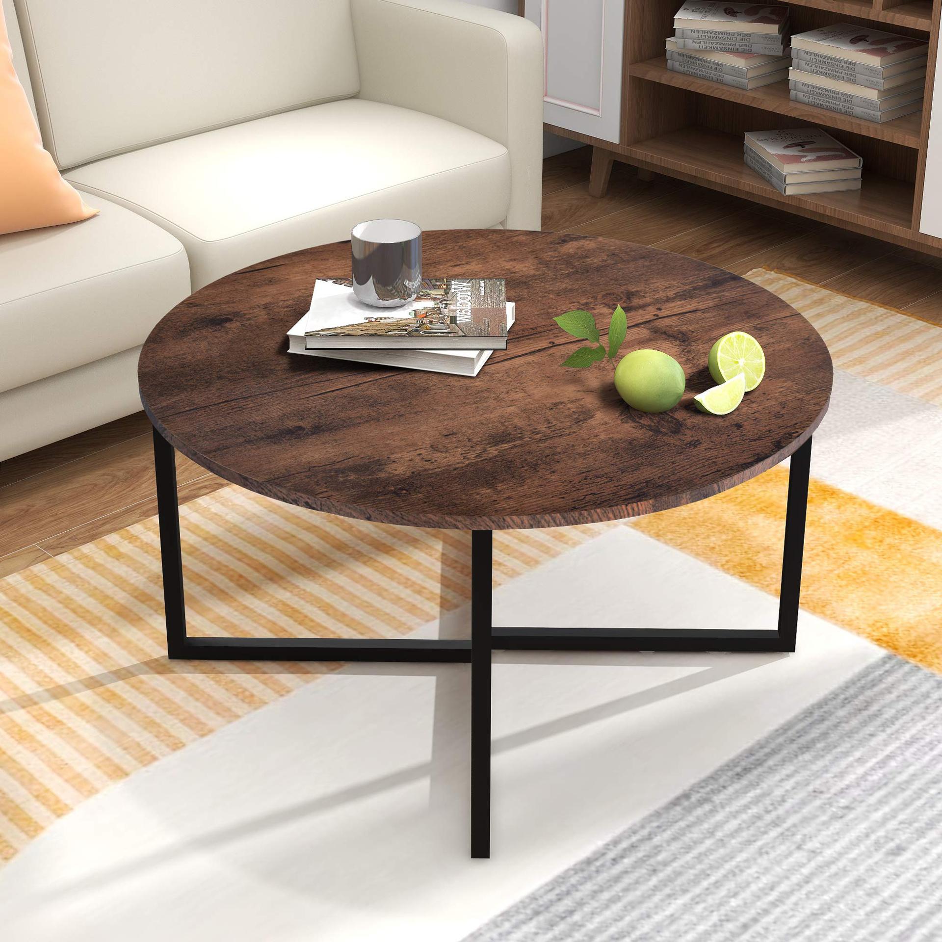 mesa de café de madera mesa de sofá de lujo ligero sala de estar alta sensación mesa de café mesa de té redonda de madera maciza