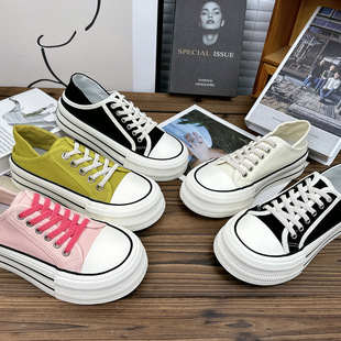 Summer thin thick-soled two-way canvas shoes women's niche design slip-on elastic band half slippers white shoes