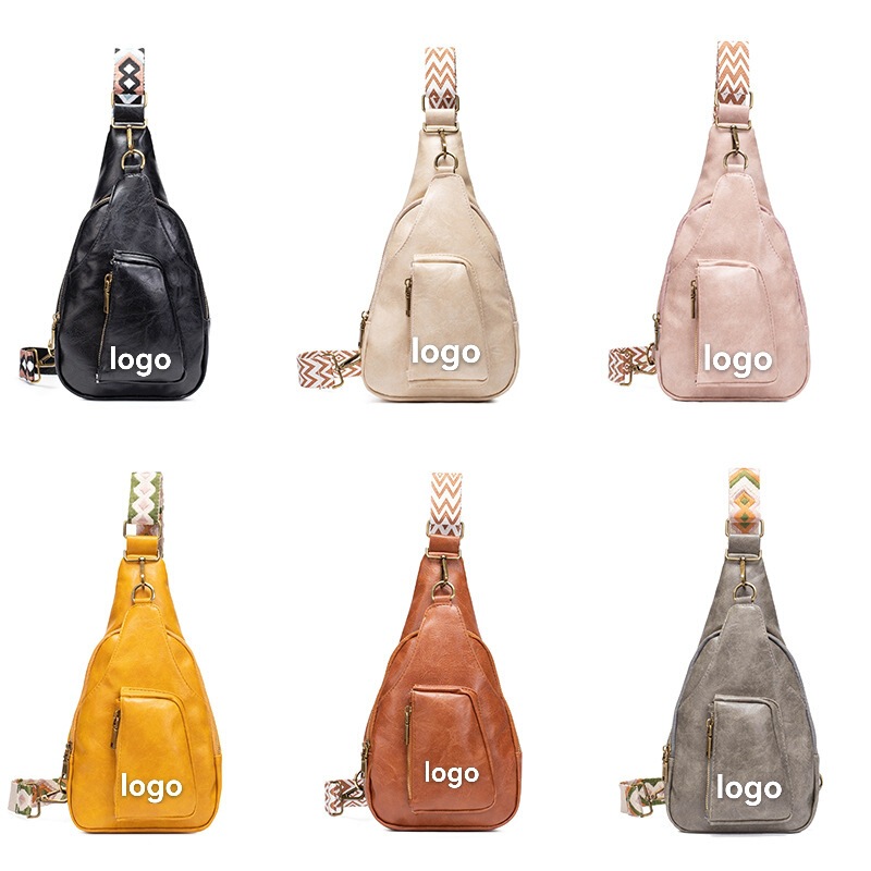 Bags New Women's Bags Cross-Border Retro Women's Waist Bag Colorfulful Jacquard Shoulder Straps Amazon Fashion Pu Chest Bag