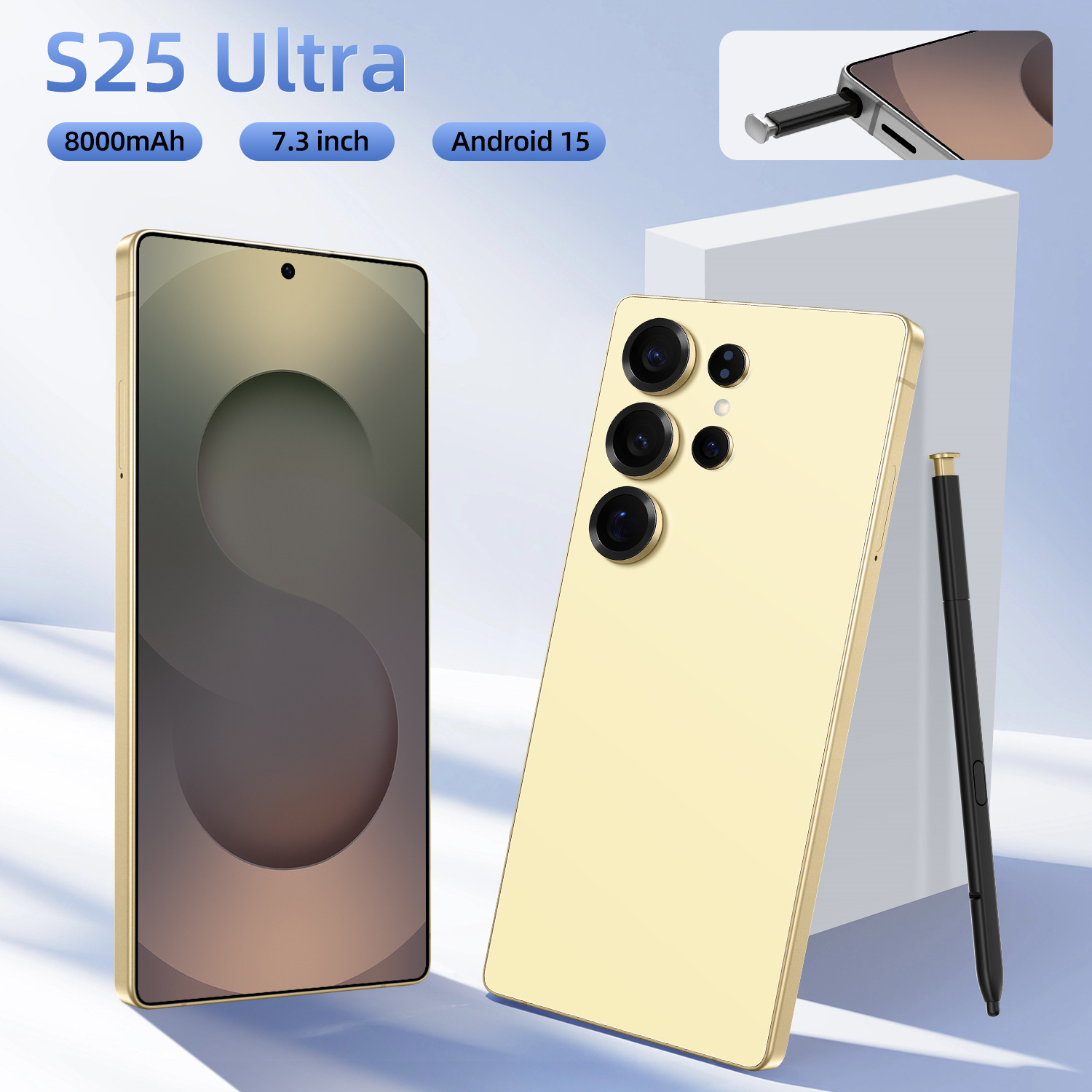 Popular Cross-Border S25 Ultra Android 16+1Tb Smartphone 7.3 Large Screen Source Manufacturer Aliexpress Shopee