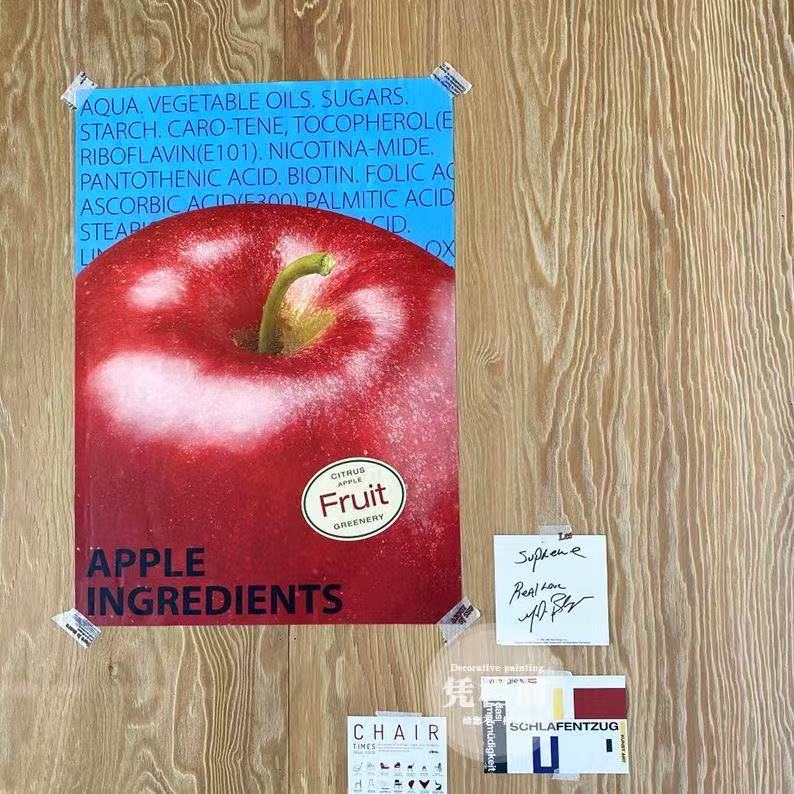 Apple Red Apple Photography Poster Home Soft Decoration Wall Coffee Shop Kitchen Restaurant Layout Mural Hanging Wall Painting