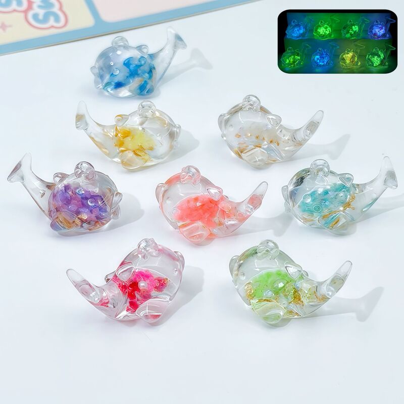 Ocean Series Luminous Dolphin DIY Keychain Earrings Pendant Creative Hairpin Mobile Phone Chain Pendant Jewelry Accessories