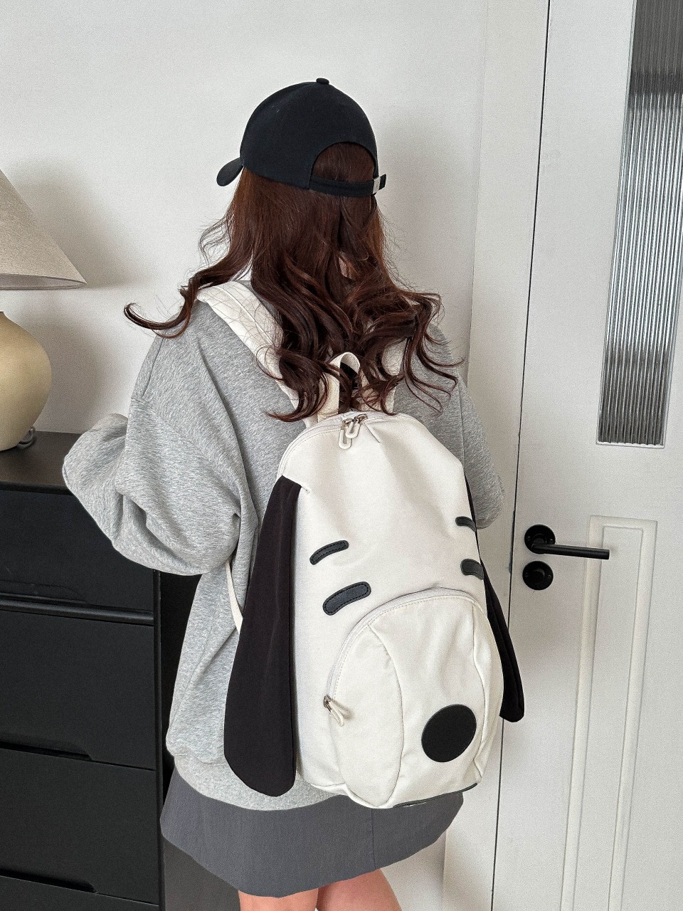 Perro de dibujos animados Cute Oxford Mochila femenina Casual Junior High School Student School Mochila universitaria Mochila masculina ins
