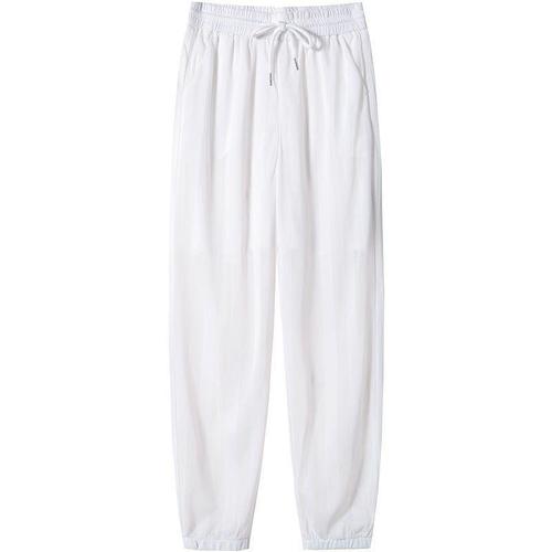 749 Ice Silk Mesh Wide Leg Pants for Women - Summer Thin Version Sun Protection Cool Cool Chiffon Split Straight Leg Casual Pants