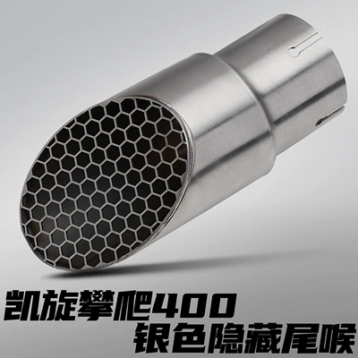 Modified Exhaust Pipe with Hidden Tailpipe for Triumph Speed400/Scrambler400X Motorcycles (Motorcycle exhaust pipe) - triumph-climbing-400-hidden-tail-throat-silver-hoop-excluding-graphite-pad