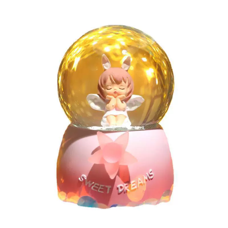 Music glass music box with light for students, creative gift