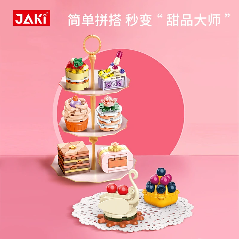 Jiaqi JK5618-30 Sweet Story: украшения для полуденного чайного торта, конструктор из деталей для детской сборки, игрушка-подарок для девочек