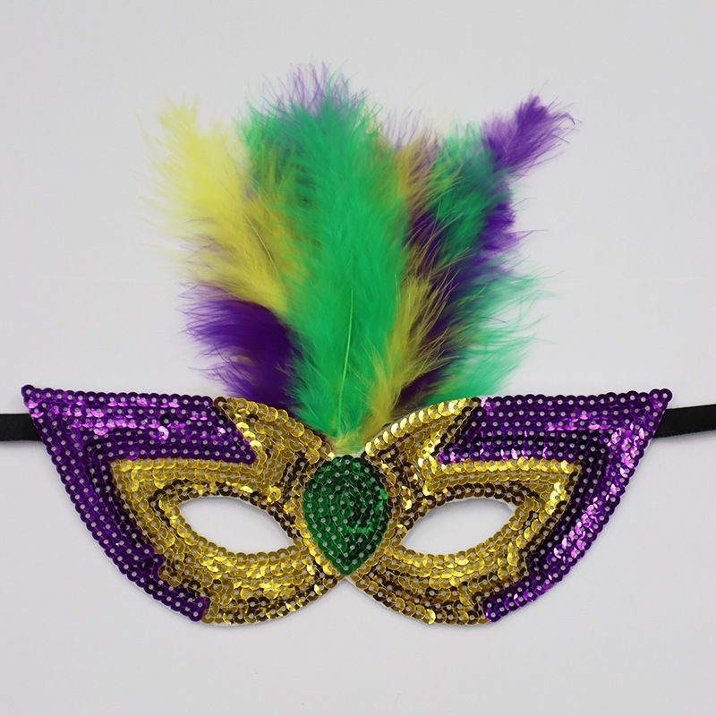 Carnaval europeo y americano Mardi Gras máscaras doradas morada-verde - sequela máscaras de fiesta bar transfronterizas