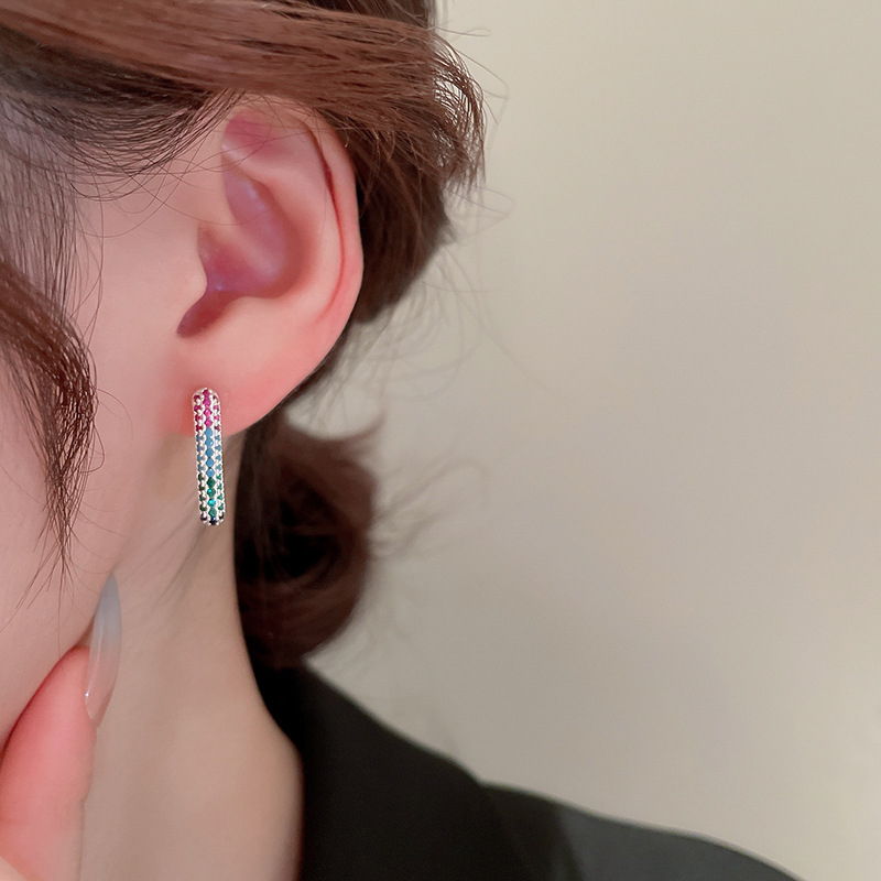 Simple Style Heart Shape Copper Plating Zircon Earrings 1 Pair