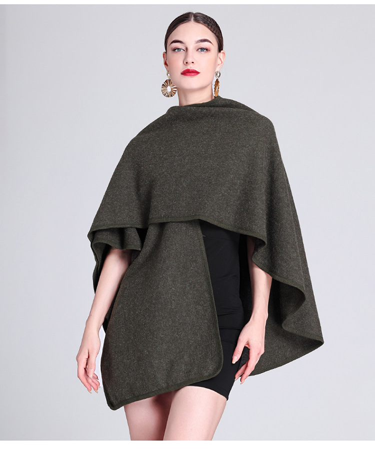 Mode Cape Cape mit Cape außen große Größe Strickjacke lose Mantel Frauen_voghion.com