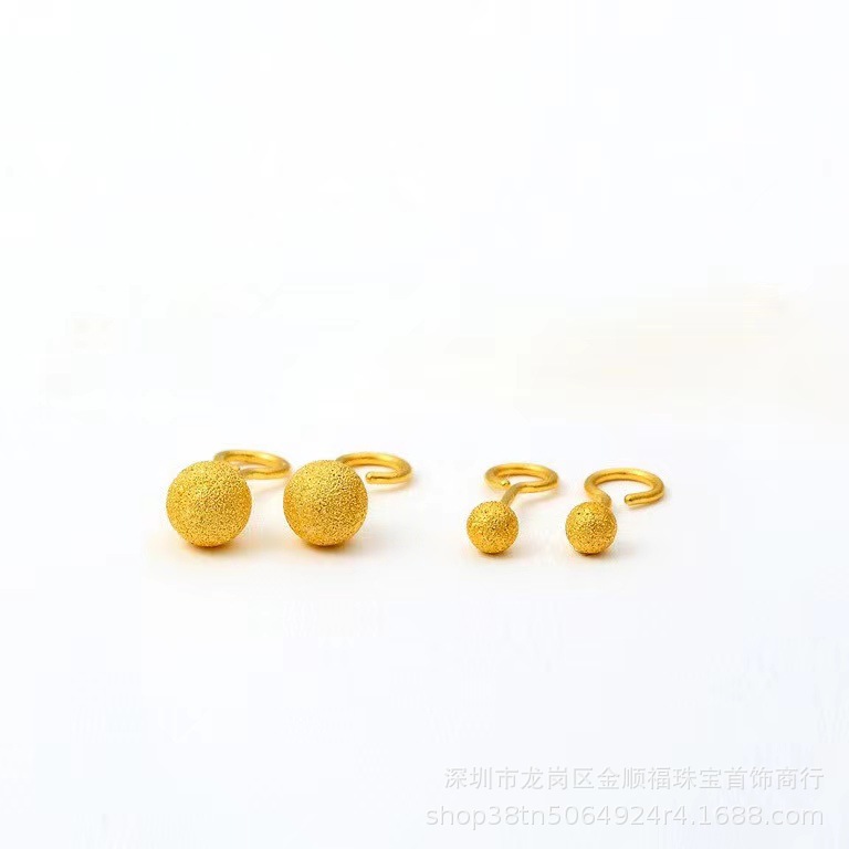 한 쌍의 3mm 젖빛 거품 귀걸이 (약 0.5g)
