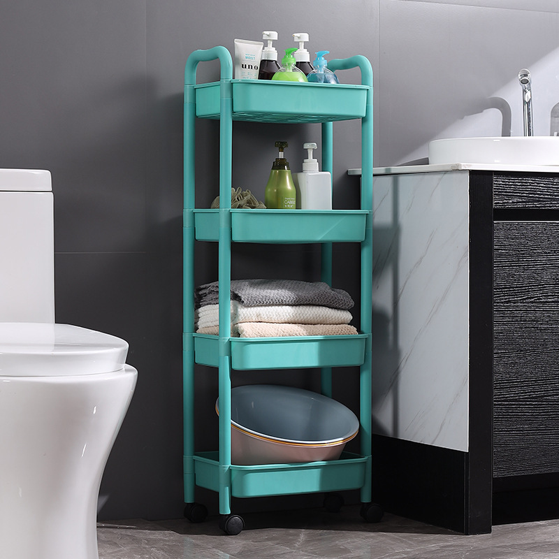 移動可能なプーリー付きカート棚本棚スナック棚トイレキッチン移動ベビーベッド収納棚|undefined
