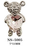 Metal jewelry, decorations for manicure from pearl for nails, internet celebrity, with little bears