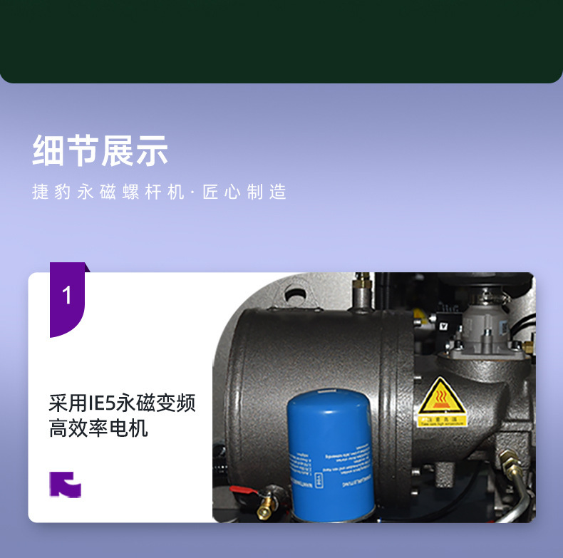 55Kw Air Compressor 75 Hp 45Kw 10 Cubic Meters 55 Kilowatt Screw-Type Jaguar Air Compressor Direct from Manufacturer