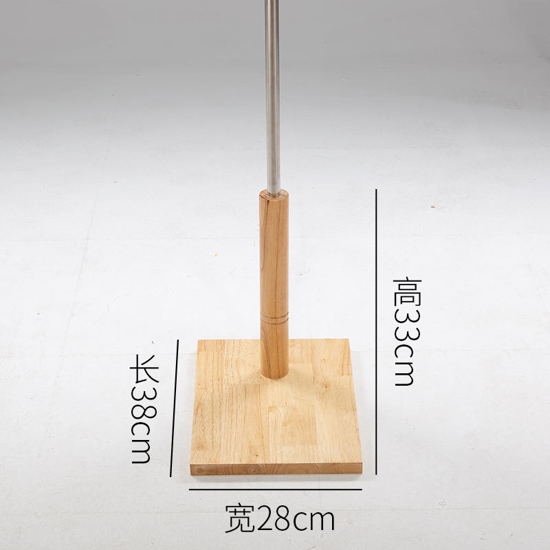 Modelo de base triangular de madera negra, estante de base, estante de exhibición, chasis cuadrado europeo, disco redondo de madera, trípode largo