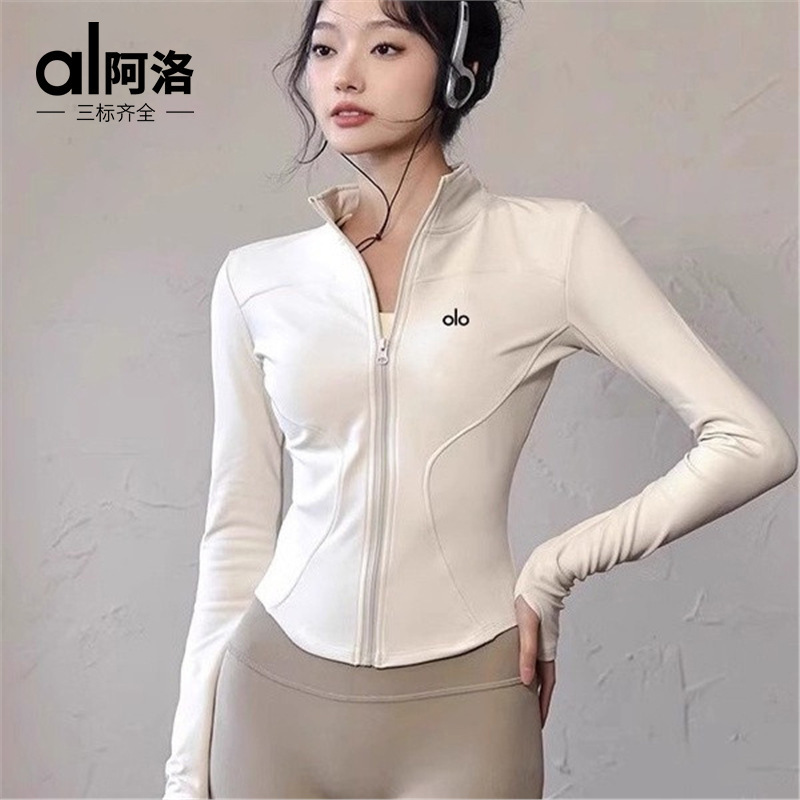 美国ALO速干瑜伽yoga外套女修身显瘦户外运动跑步健身长袖防晒衣|undefined