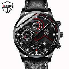 DEYROS cross-border men's fashion luminous calendar watch men's quality business leather quartz watch men's watch