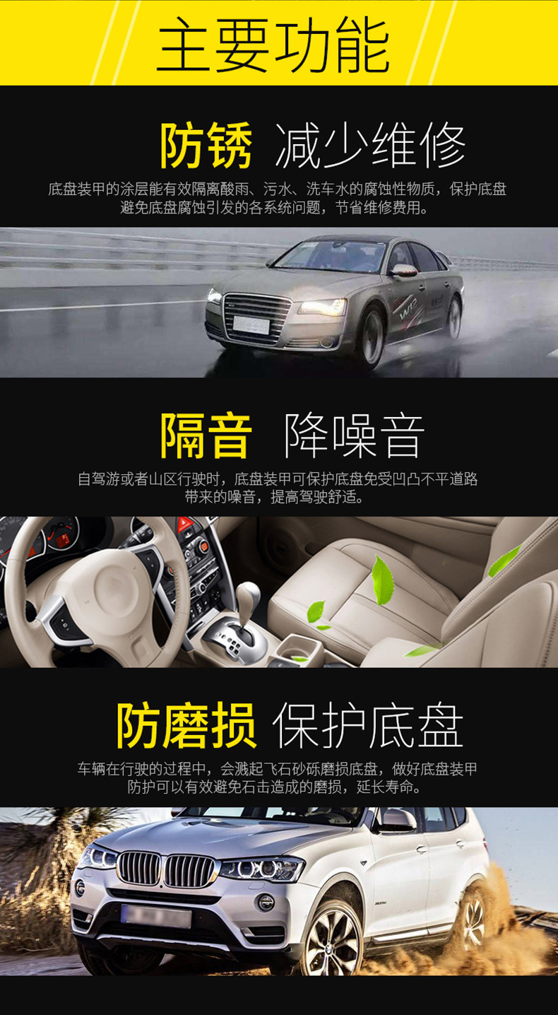 Promoted as Undercarriage Armor, Rubber and Plastic Type 2kg Black Anti-Rust Paint, Anti-Corrosion Rubber and Plastic Type Undercarriage Particle Adhesive Spray Armor