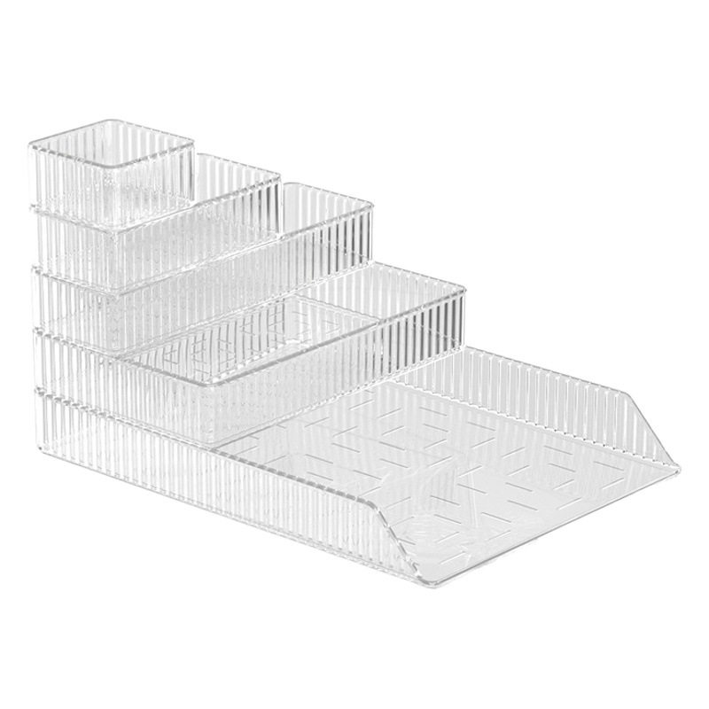 Desbordamiento compra transparente caja de almacenamiento cosmético lavabo de escritorio cuidado de la piel perfume organizador caja de almacenamiento de cajón rack