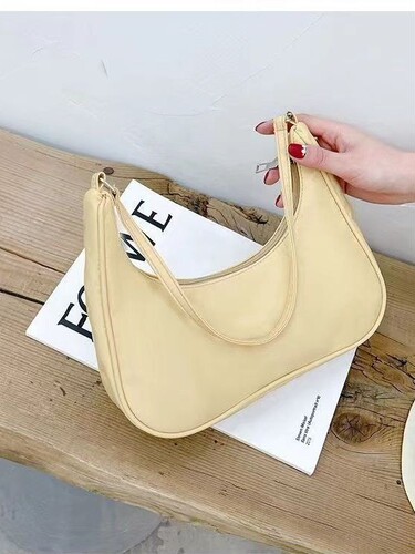 Korean style nylon underarm bag for women 2024 new fashionable dumpling bag, high-quality solid color shoulder bag, light small satchel