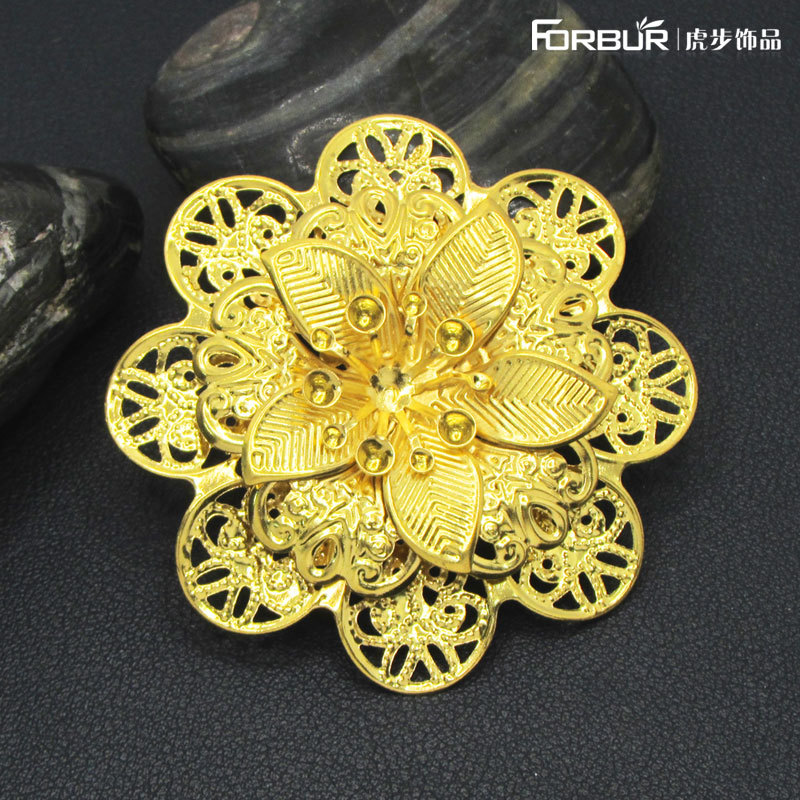 DIY喜庆金属花配件 花片组合点焊60mm四层铁花 团扇装饰贴花花朵