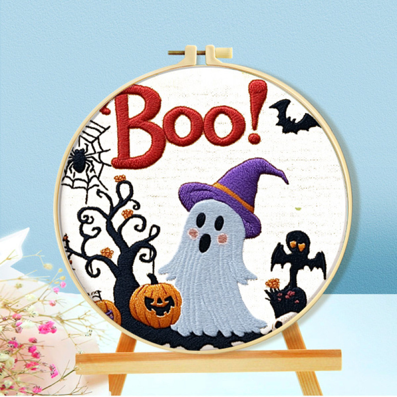 Mona Lisa real bordado de bordado cruzado Halloween colección de bordado simulación de dibujos animados nueva decoración de bordado de hilo de vacaciones