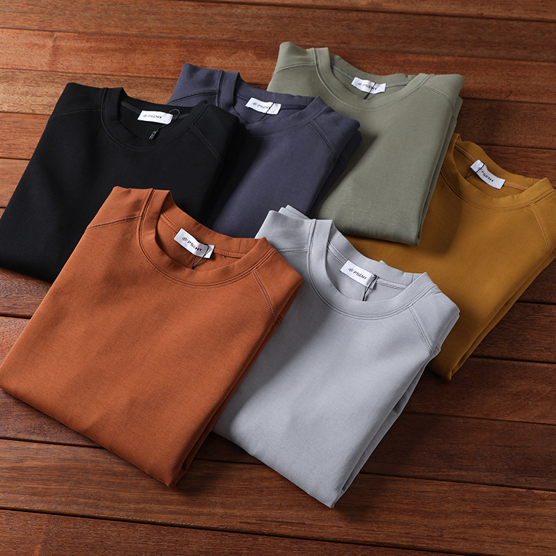 felpa con strato d'aria in ammoniaca liquida di alta qualità primavera e autunno uomo e donna coppia stile moda taglio verticale 3D tinta unita_voghion.com