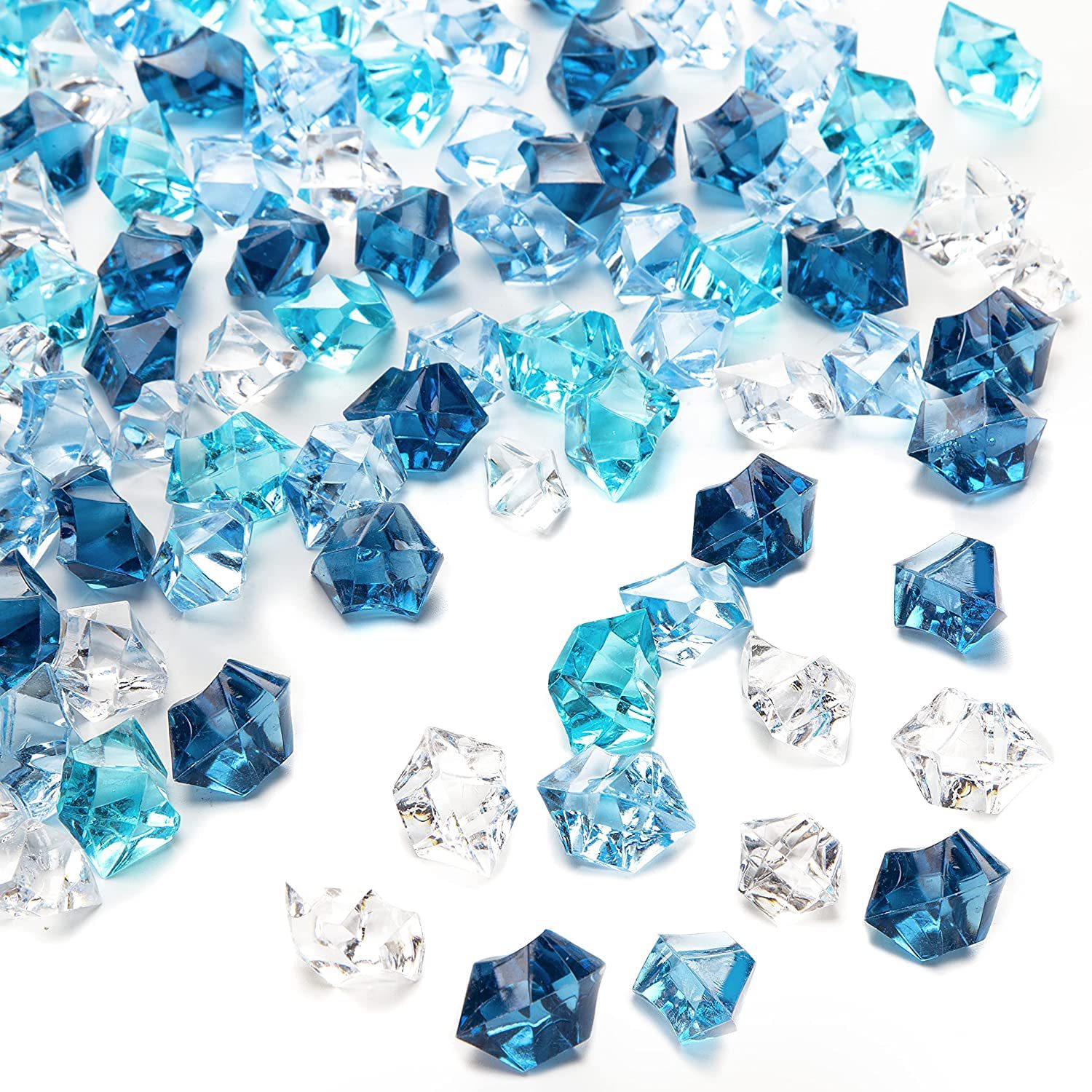 Ink blue + brilliant blue + light sky blue + transparent