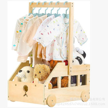跨境木质汽车造型婴儿沐浴篮家用木质宝宝衣物架儿童玩具收纳架
