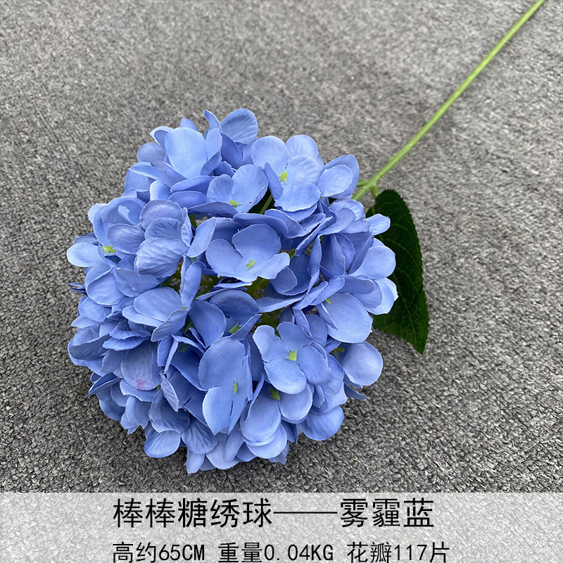 Nuevo en 2025, Decoración de Flores de Hortensia Individual en Forma de Piruleta, Recomendado para Decoración de Salones de Boda, Hoteles y Hogares, Diseño de Arreglos Florales, Decoración Suave