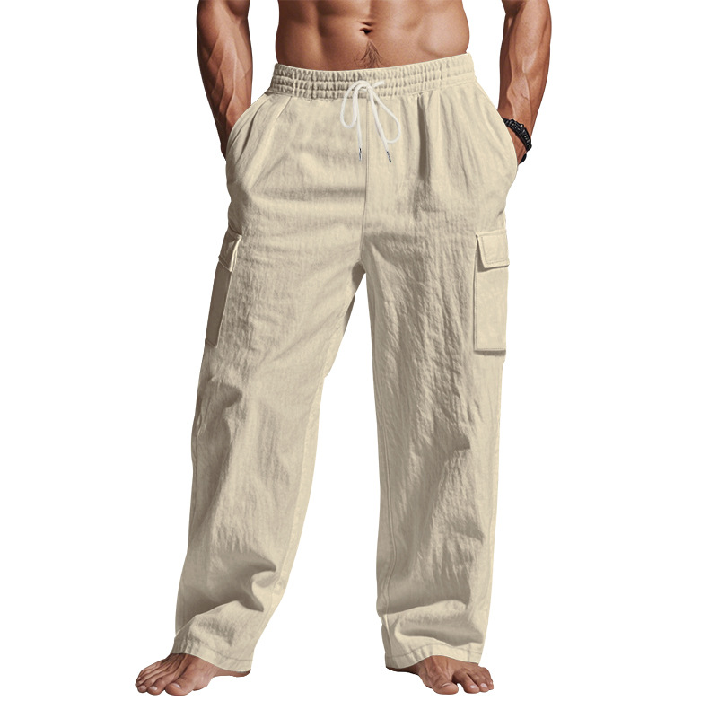 Transfronterizo americano recto hombre pantalones casuales de verano sueltos delgados estilo deportivo de velocidad de secado correa pantalones de trabajo para hombre
