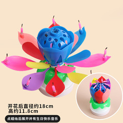 批發音樂蠟燭雙層荷花生日派對開花電子會唱歌蓮花燈創意工藝蠟燭