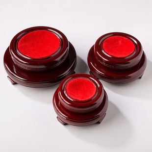 Mahogany Base Crystal Ball Round Double-Layer Rotatable Ornaments Solid Wood Bracket Single-Layer Double-Layer Wooden Base Wholesale