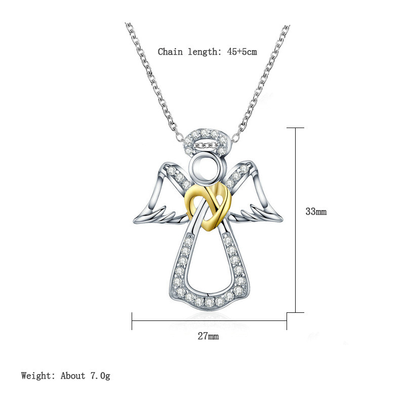 Collana popolare Cupido Amore, gioielli ciondolo ali d'angelo in lega di vendita calda femminile_voghion.com