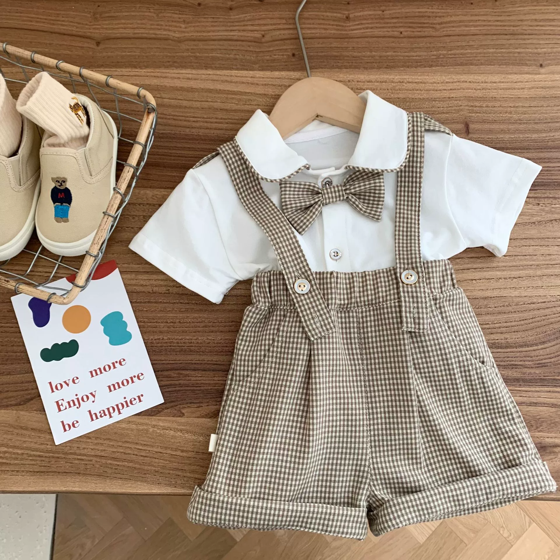 Детская летняя модная рубашка с бантом для мальчиков, 0–6 лет