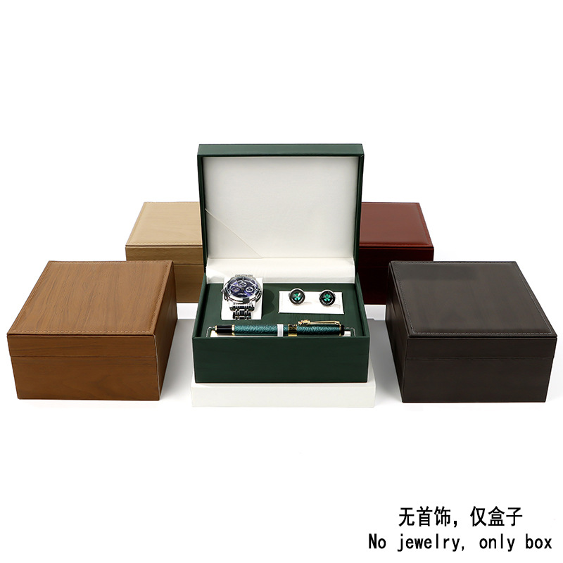 高档钢笔袖扣手表包装盒 PU皮质首饰珠宝包装盒 礼品饰品盒 批发