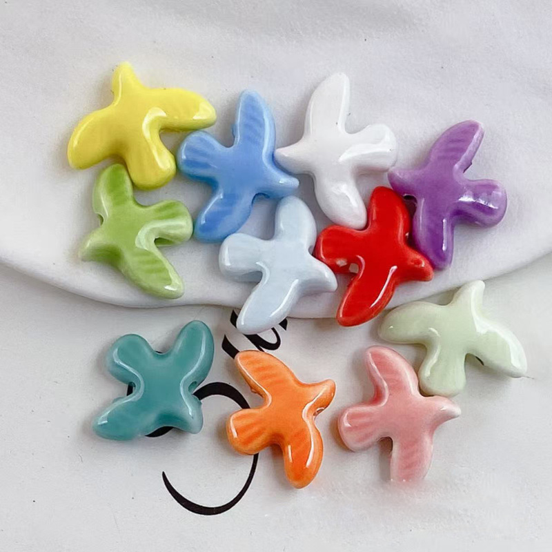 Colorful Ceramic Mini Pigeon Bird Loose Beads Handmade Beading DIY Accessories Necklace Bracelet Jewelry Manufacturer Wholesale