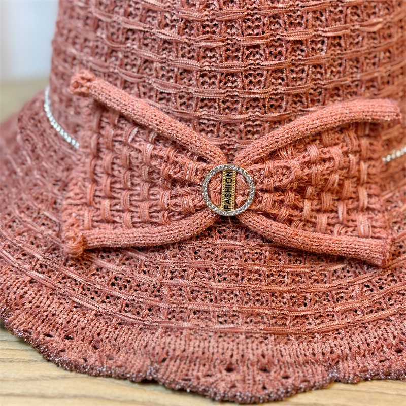 Women's Straw Hat With Ruffle Edge And Bow For Summer Sunshade_voghion.com