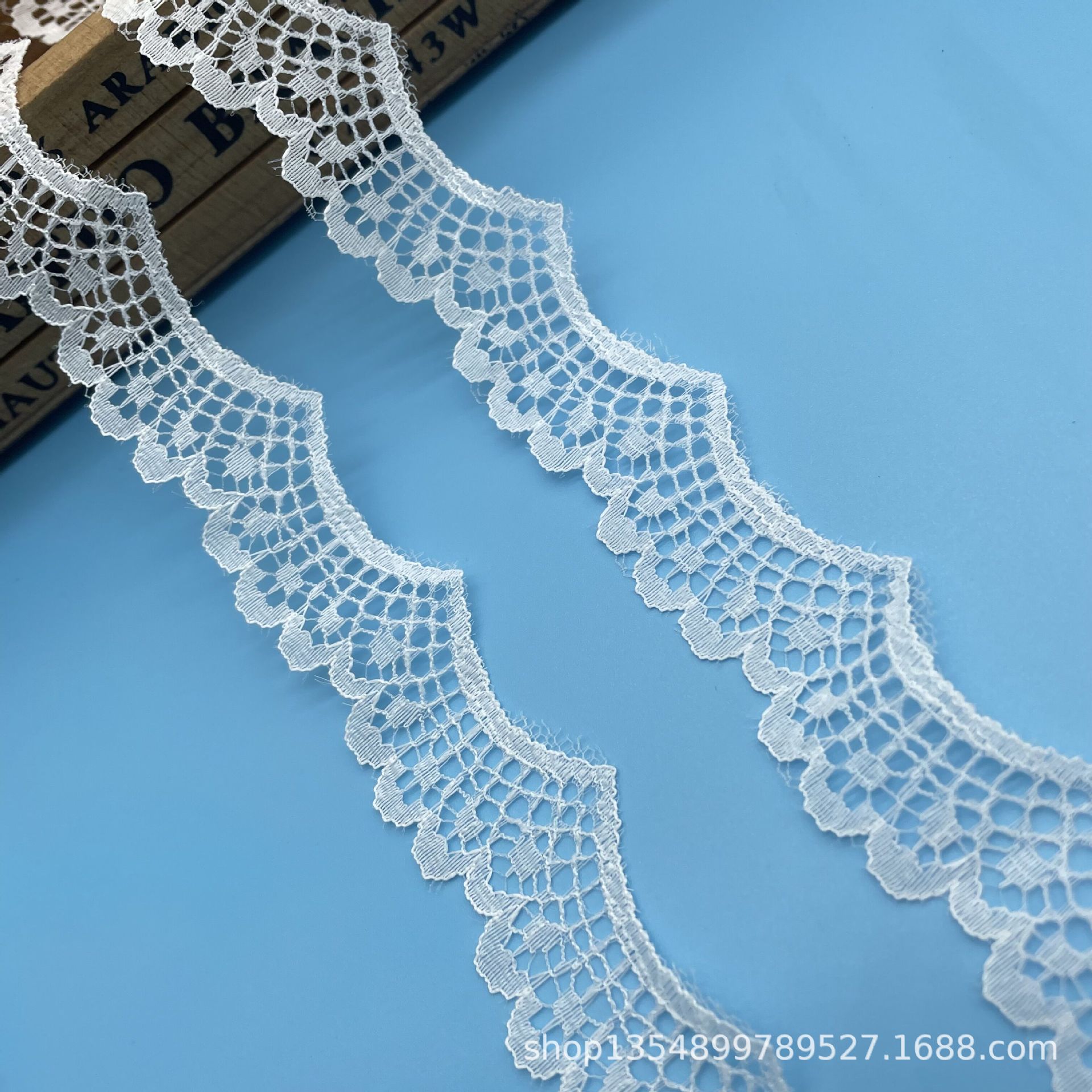 蕾丝无弹力花边2.4cm波边花边工厂现货批发 服装 家纺 DIY辅料
