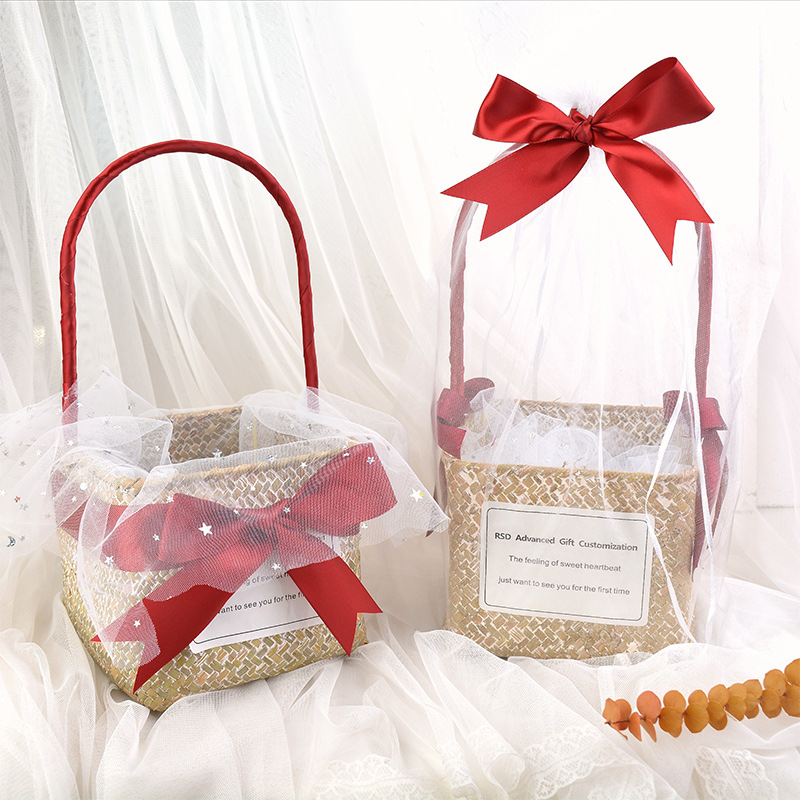 伴手礼盒空盒女伴娘盒结婚回礼森系礼品送女生礼物包装使用篮子空