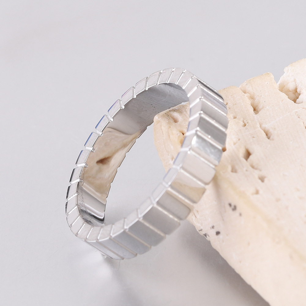 Rings Classification 1 Piece Quantity Simple Style Solid Color Titanium Steel Plating Gold Plated Rings